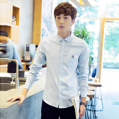 

Law of Kun Long Sleeve Shirt Men Korean Casual Shirt