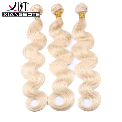 

Indian Virgin Hair 3 Bundles #613 Platinum Blonde Indian Virgin Human Hair Body Wave Weaves Wavy Extensions Machine Weft
