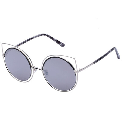 

LOHO glasses life sunglasses female 2017 new tide fashion sunglasses women round face personality cat ears retro glasses LH13603 carbon black