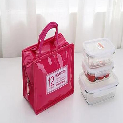

Hand-held patent leather PU picnic package travel lunch bag