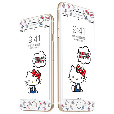 

Hello Kitty Apple iPhone6s 6 tempered film full coverage cartoon cell phone protection film 3D soft edge shatterproof color film