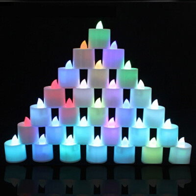 

QingWei romantic non-smoking LED candle light, 24 in one package, mixed color for flashmob, festivals and weddings