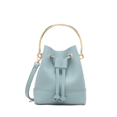 

MICOCAH Women Sweet Solid Metal Semicircle Hand Drawer Bucket Bag 4Colors PU Leather NCS088
