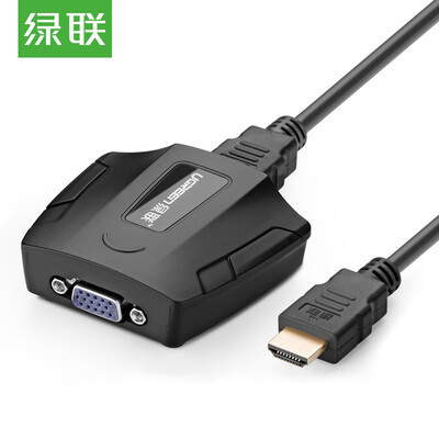 

Зеленый (UGREEN) Преобразователь кабеля HDMI в VGA для адаптера аналогового сигнала высокой четкости Проводной кабель прожектора Huawei с кабелем HDMI 40227