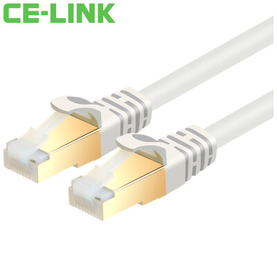 

CE-LINK 1535 CAT7 cable 10m pure copper gold-plated seven double-shielded high-speed SSTP network jumper with copper shell network computer router network cable Bayi color