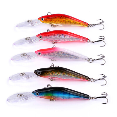 

1PC FishingTackl 5 цветов Пластиковые приманки 9.5cm-3.74 "/6.91g-0.24oz Искусственная жесткая приманка 6 # High Carbon Steel Hook Fishing bait