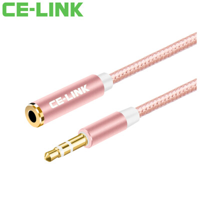 

CE-LINK 2535 car AUX audio line male to female extension cable 3 meters mobile phone flat headphone extension line car 35 stereo audio extension line rose gold