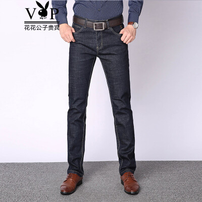 

Playboy VIP Collection PLA7002 Business casual Slim straight stretch jeans male blue black 32