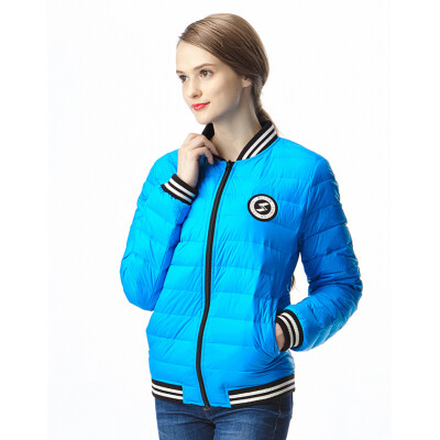 

Snow in the autumn feather baseball collar short section of light&light down jacket A1621YY702 tropical blue 5003 S