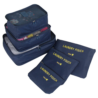 

Keier Kerier baggage finishing package travel clothing storage finishing bag lingerie women package bag wash bag 6 sets of cost-effective male travel essential nuts navy