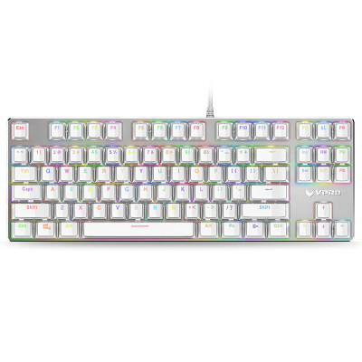 

Лей Бай (Rapoo) V500RGB лед Symphony Версия 87 клавиша подсветки игры игровой клавиатура механической клавиатура с подсветкой клавиатуры клавиатура компьютера клавиатура ноутбука белой красной ось