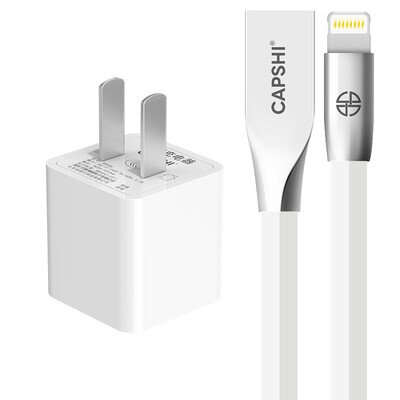 

Capshi Apple 7/6 / 5s Линия передачи данных из цинкового сплава 1.2m Белый + 5V / 1A Комплект зарядного устройства для мобильного телефона iPhone5 / 6s / 7Plus / New iPad Air Mini