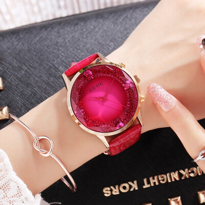 

2017 New Fashion Big Diamond Watches Beauty Crystal Lady Watch Luxury Rose Gold Leather Starps Watch Lords and Ladies Womens