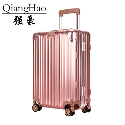 

QiangHao 20"24"29 inch 100% pure Aluminum Alloy pull rod suitcase TSA customs lock silent universal wheel hard metal luggage