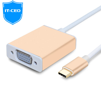 

IT-CEO Тип-C в VGA-конвертер USB-C-адаптер Apple macbook Компьютерный проектор Телевизор-монитор Видеокабель Адаптер Y2TYPE-CV-A