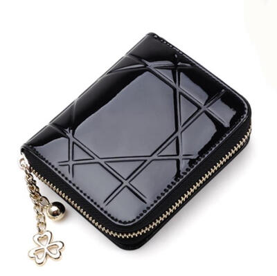 

Zipper coin bag girl short paragraph three fold card package purse wallet