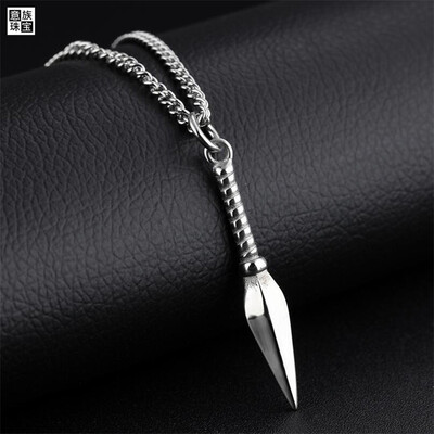 

Yi nationality titanium steel personality cool spearhead mens necklace