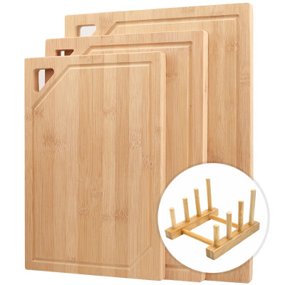 

Drawing bamboo chopping board triangular handle cutting board baby food supplement board three-piece set to send the anvil rack SZ-6182 (40 * 29 * 1.7 +36 * 26 * 1.7 +33 * 23 * 1.7cm