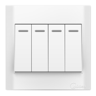 

Midea (Midea) коммутационная панель 86 четыре открытых двойного управления с флуоресцентным E03 элегантным белым