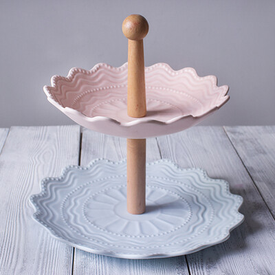 

Porcelain craftsman ceramic fruit plate fruit basket embossed wax double double color cake dried fruit plate