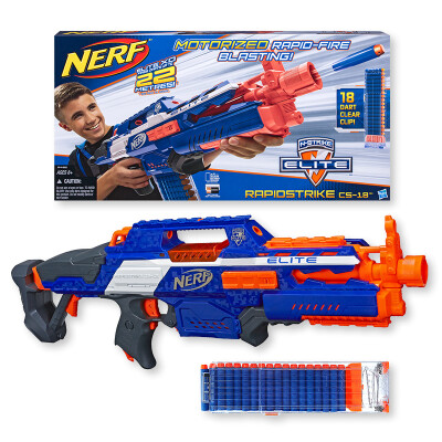 

Hasbro NERF Heat soft bullet gun Elite Series CS-18 launcher (blue and orange color version) outdoor toys A4492