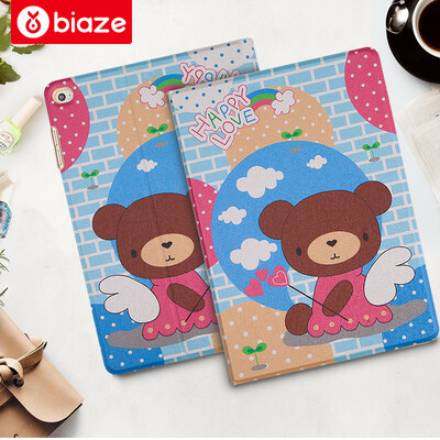 

BIAZE Apple iPad Mini4 Case mini4 on behalf of the holster protective shell intelligent sleep cartoon painted series angel bear