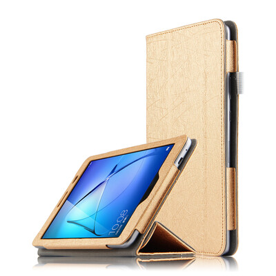 

KOOLIFE Glory Play Table 2 Protective Case Steel Wire Pattern Leather Case Leather Case / Holder Holder Huawei Glory Play Table 2 Flat Plate Protection Case 8 "- Gold