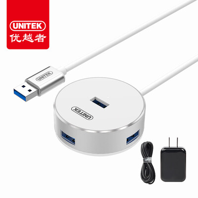 

Превосходный человек (UNITEK) USB3.0 сплиттер еще четыре более чем один интерфейс концентратор 2-метровый ноутбук с внешним источником питания 4-портовый конвертер HUB все алюминиевый Y-3197CWH
