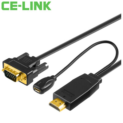 

CE-LINK HDMI to VGA кабель конвертер / кабель адаптера / 1,5 м HD аналоговый кабель для преобразования сигнала Монитор подключения к ноутбуку проектор линия черный 1907