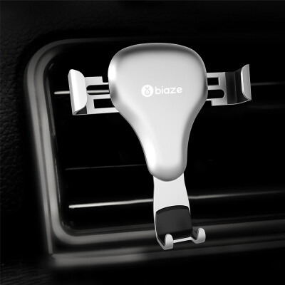 

Biyer car phone stand C27 air conditioning outlet card buckle gravity sensor metal bracket Haoyue silver mobile phone general