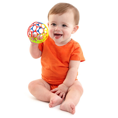 

Oball Aobo American brand newborn children baby toys 0-1 year-old child holding the ball - Aobo trumpet softball random color KIIC81024