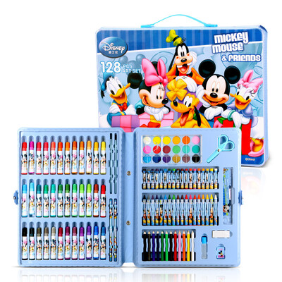 

Disney 24 color watercolor pen / color lead 36 color crayon stationery set / 128 pieces of gift set / blue DM6903-2