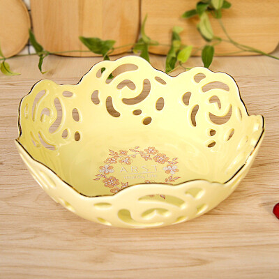 

Ya Cheng Tak arst ceramic fashion creative Wei Liya handmade hollow living room fruit plate large fruit pot 11 inches