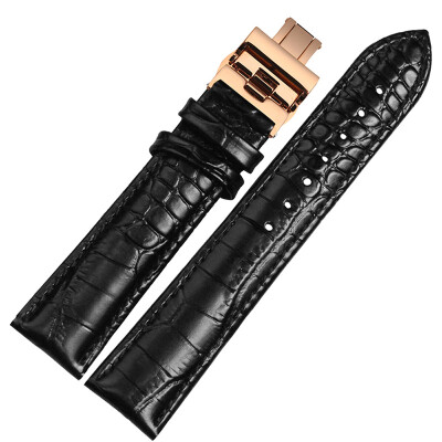 

NP01 22mm Watchband Women And Men With Rose Gold Butterfly Buckle Calfskin Watchstrap
