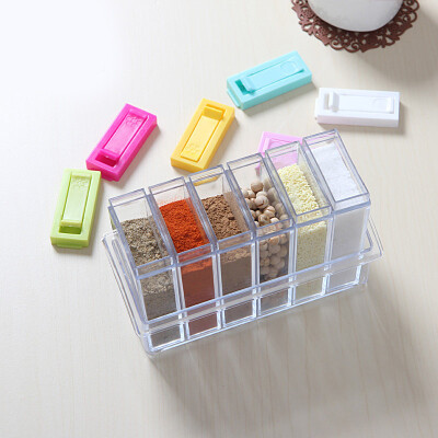 

Tinghao tinghao seasoning box seasoning jar transparent storage box six groups 2045