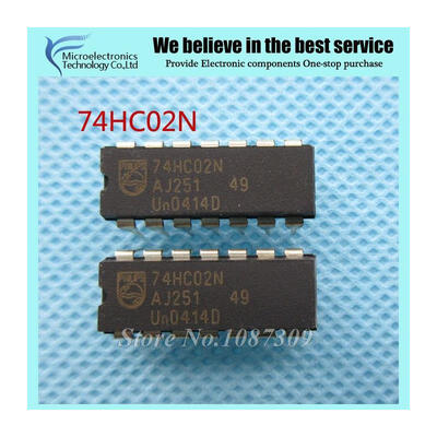 

10pcs free shipping 74HC02N 74HC02 SN74HC02N SN74HC02 DIP-14 Logic Gates QUAD 2-INPUT NOR GATE new original