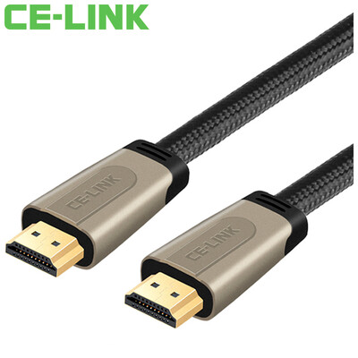 

CE-LINK Кабель HDMI 0.5 метра кабель высокой четкости версии 2.0 компьютер HDTV монитор проектор линии поддержки 4K * 2K плетеный провод круглый 1843