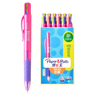 

Paper Mate Fun four-color ballpoint pen Q1 0.7MM casual color paper box (12 loaded