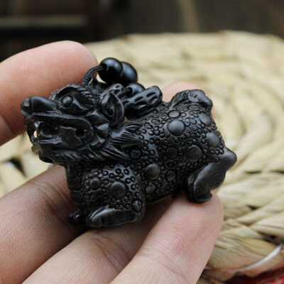 

Chinese Traditional Wood Products Ebony Wood Good Luck Peace Winding Chinese Dragon child Key Ring Pendant Keychain