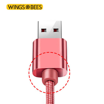 

Bee wing apple 6 / 6S / 7 data line braided wire 1 m Chinese red mobile phone charger line power cord support iphone5 / 5s / 7P / SE / ipad air mini