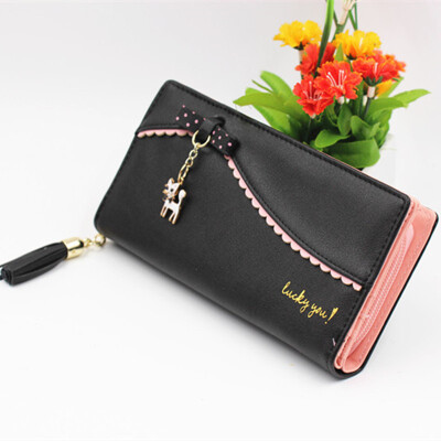 

Selling new ladies wallet cat wallet female long paragraph sweet bow lace cat pendant wallet card bit, change bit, big notes, zipp