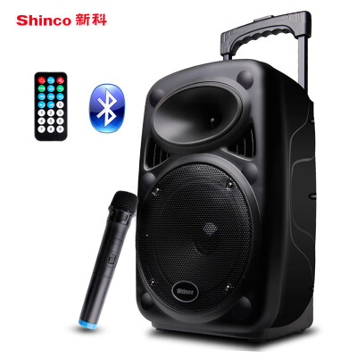 

Shinco X8 Outdoor Tie Speaker with Wireless Microphone Square Dance Audio Portable High Power Amplifier Black