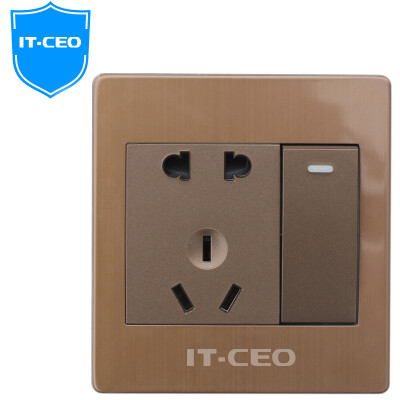 

IT-CEO K2-XD-019 socket panel 10A two three five-hole socket wall power outlet 86-type panel wall socket Ya white single only white