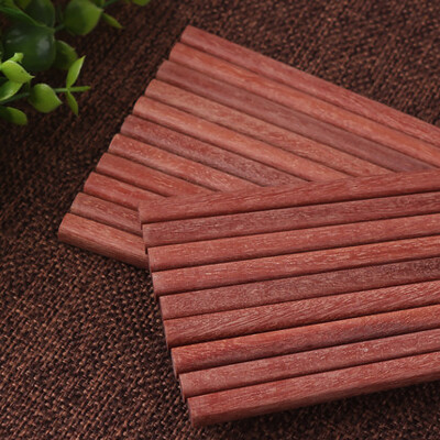 

Jingdong supermarket] bamboo wood chopsticks logs red sandalwood chopsticks 10 pairs of solid wood chopsticks no paint no wax