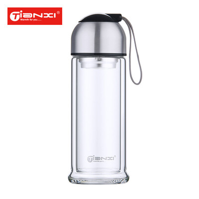 

Jingdong Supermarket] Tianyi (TI-31) glass double-layer cups heat-resistant tea cups filter tea separation cups portable tea cups business office cups