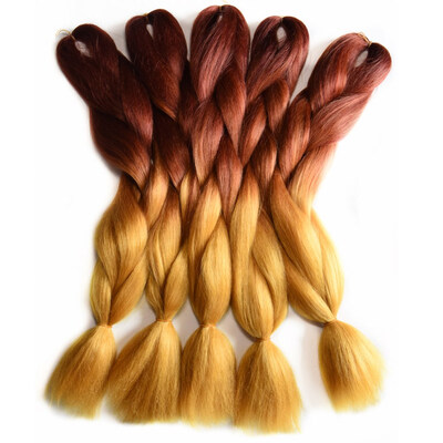 

Chorliss 24inch (65см) Two Tone Color Jumbo плетенка Синтетический крючок Наращивание волос Ombre плетение волосы Пучки 100г / уп