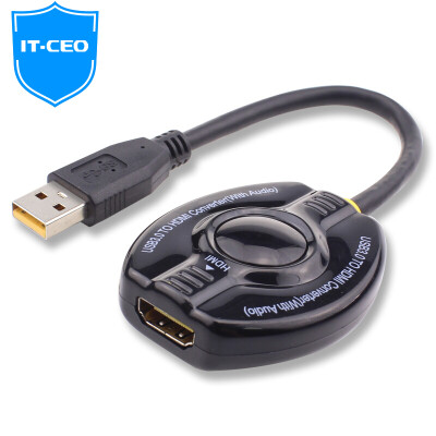 

IT-CEO Y1USB3-H USB3.0 к HDMI-конвертеру внешняя графическая система для подключения к компьютеру с высоким разрешением ТВ-дисплей 1080P HD-разделитель черный