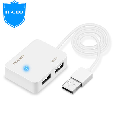 

IT-CEO W1HUB-22 USB2.0 расширенный 4-портовый концентратор HUB настольный компьютер ноутбук перетащить четыре USB-сплиттер с индикатором 0,3 м белый