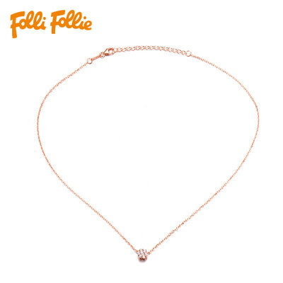 

серия Folli Follie Folli Follie дамы SILVER SNOWFLAKE розового золота бриллиантовое колье 3N16S043RC