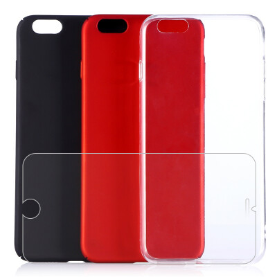 

【IPhone shell 4 sets】 dostyle Apple 6Plus / 6s Plus phone shell iPhone6Plus / 6sPlus phone shell hard shell red black TPU protective cover transparent shell Apple 6plus / 6splus tempered film